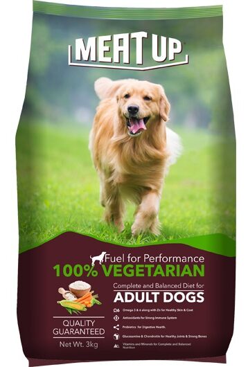 Meat Up 100% Veg Adult Dog Food &Calcium Milk Bone Pouch, Dog Treats